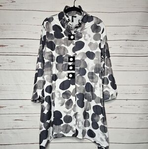 Ethyl Polka Dot Button Front Tunic/Duster